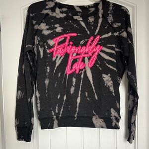 Chic Black and Pink Tie-Dye Sweatshirt